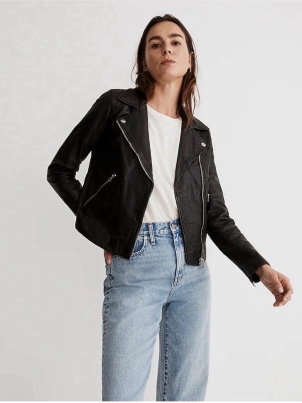 Madewell Black Leather Moto Jacket